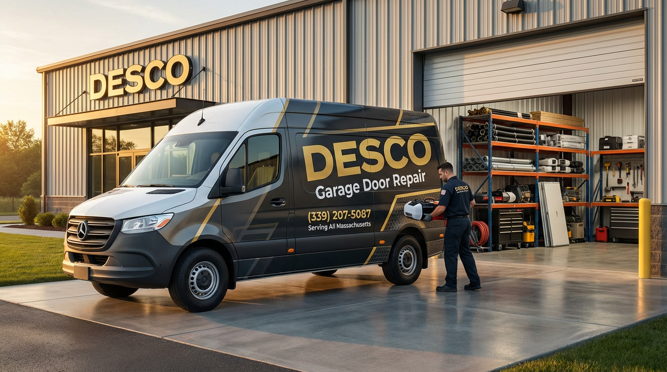 Desco Garage Door Repair service van and technician